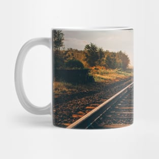 Sunrise Reflections: Finding Direction Along Life's Tracks V2 Mug